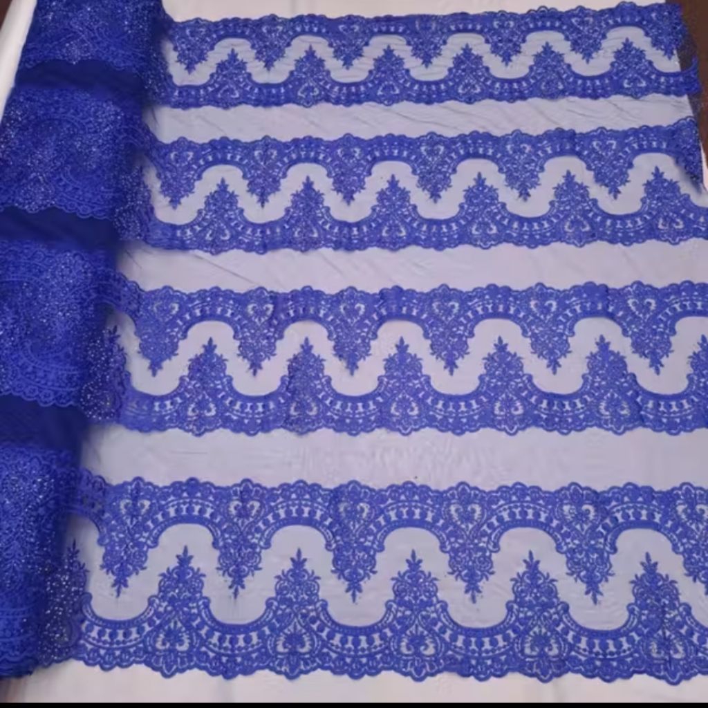 Bakal tile renda bordir mewah / kain tile renda buat pinggiran canti premium