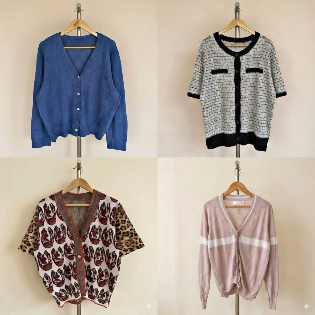 ATASAN CARDI/ CARDIGAN/ OUTER/ BLAZER KNIT RAJUT LENGAN PANJANG PENDEK WANITA