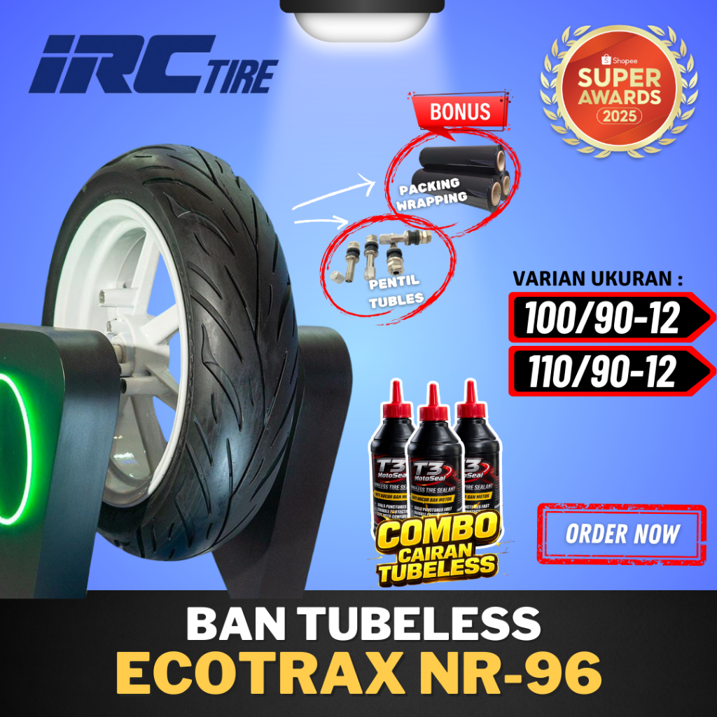 [READY COD] BAN IRC ECOTRAX NR96 100/90-12 & 110/90-12 RING 12 / BAN TUBELESS IRC RING 12 BAN MOTOR 