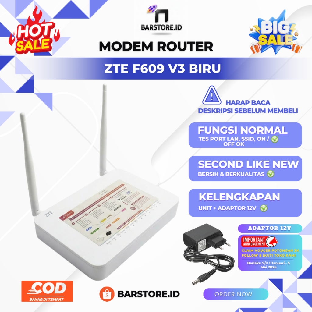 Router Ont Wifi ZTE F609 V3 F670L Hg2431C [ 7 ]