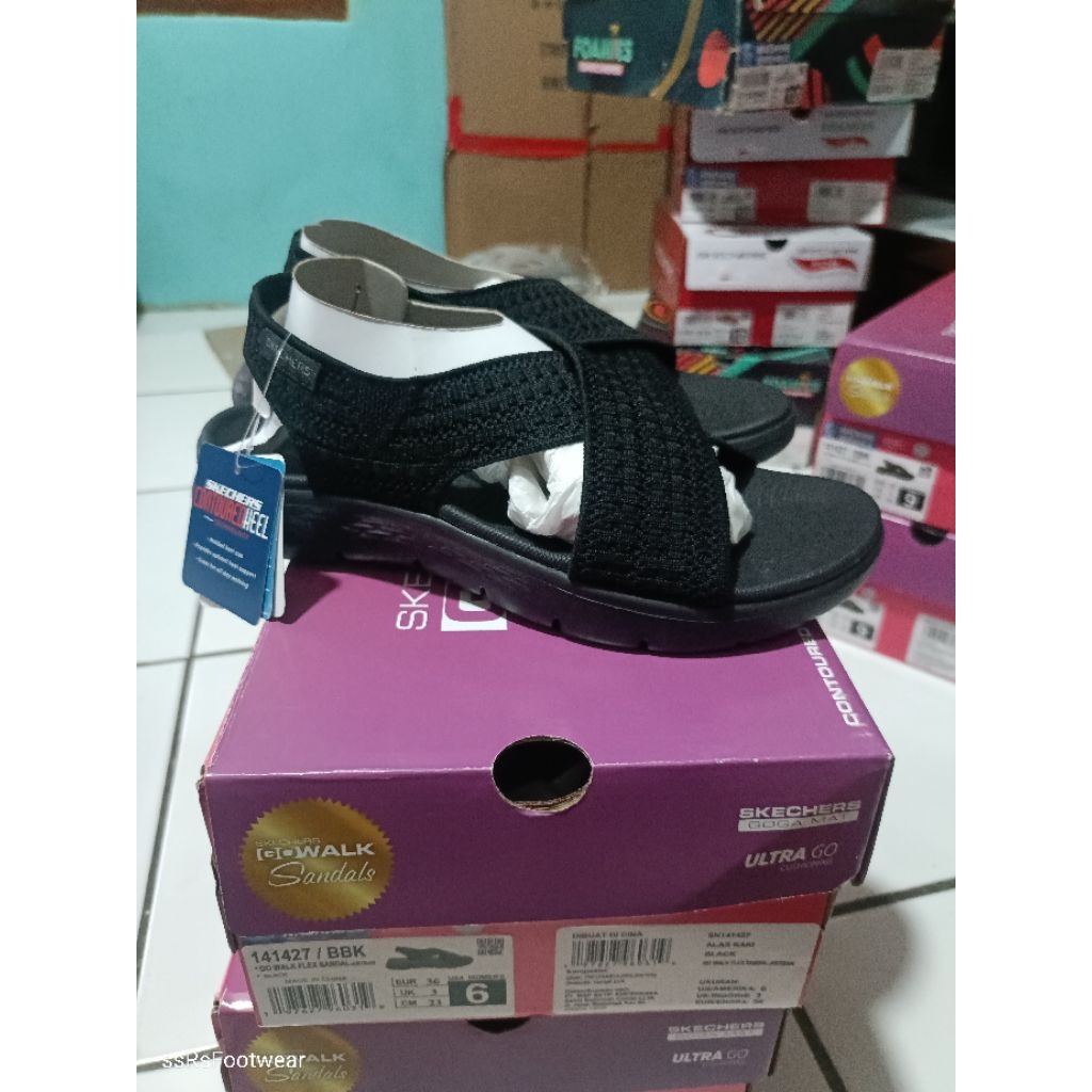 SKECHERS GO WALK FLEX SANDAL-ARTISANBLACK
141427/BBK