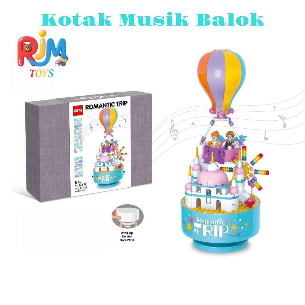 Mainan Kotak Musik Bata Musik Dekorasi Bunga Mainan Kreatif Hadiah Mainan Edukasi Anak dalam Kotak H