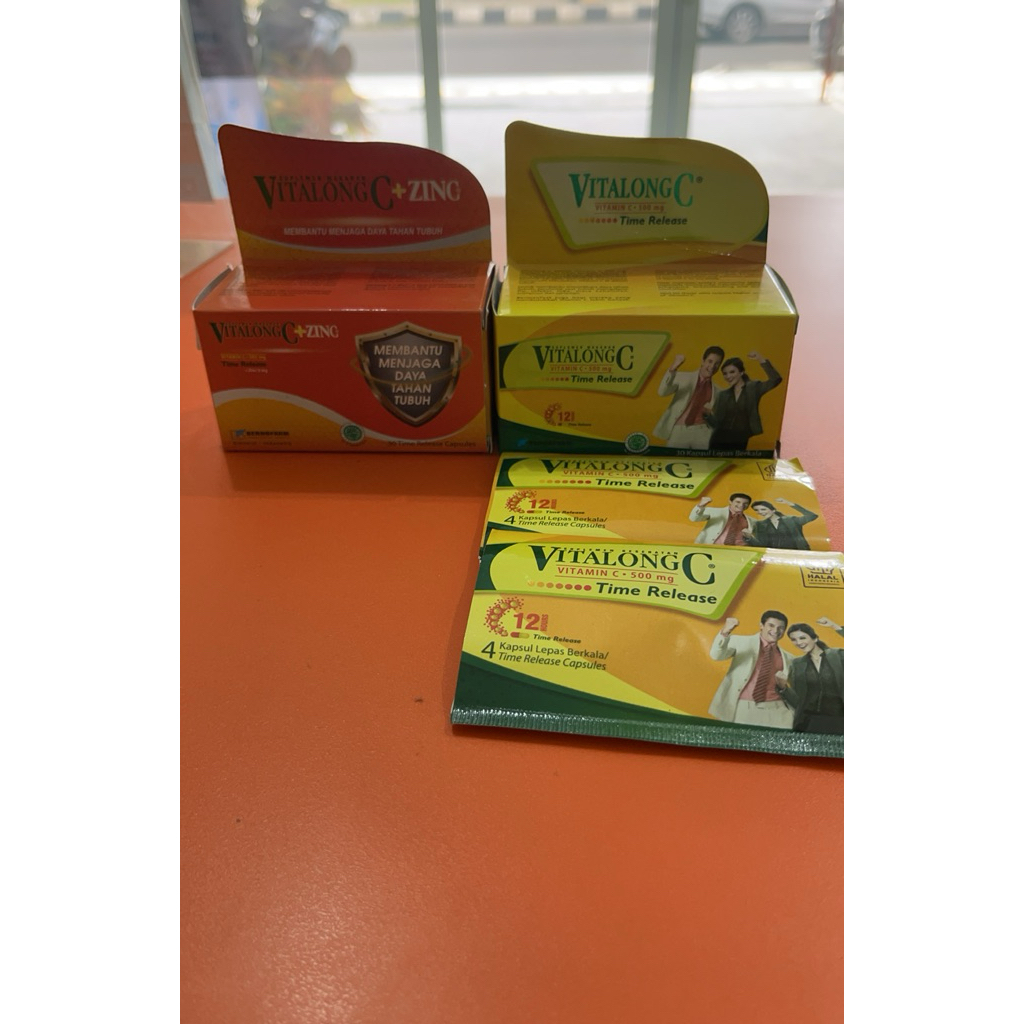 Vitalong C - Vitamin C Time Release - Vitamin C+Zinc Strip Botol