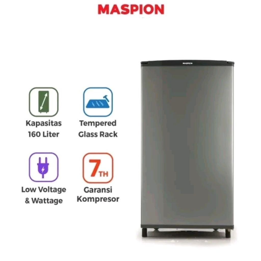 Kulkas 1 Pintu Maspion URG-168 LE BK | Lemari es URG168LE 168LE Uchida