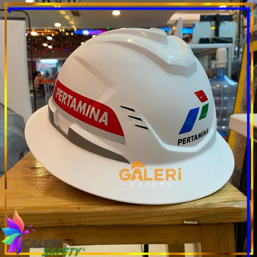 Helm Safety MSA New Fullbrim Logo Pertamina - Helm Safety Fullbrim Pertamina