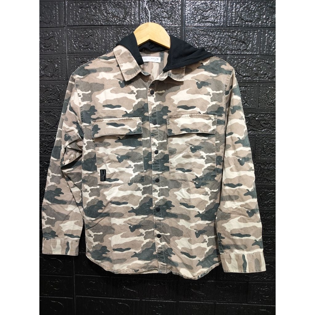 work jacket canvas denim Zara camo