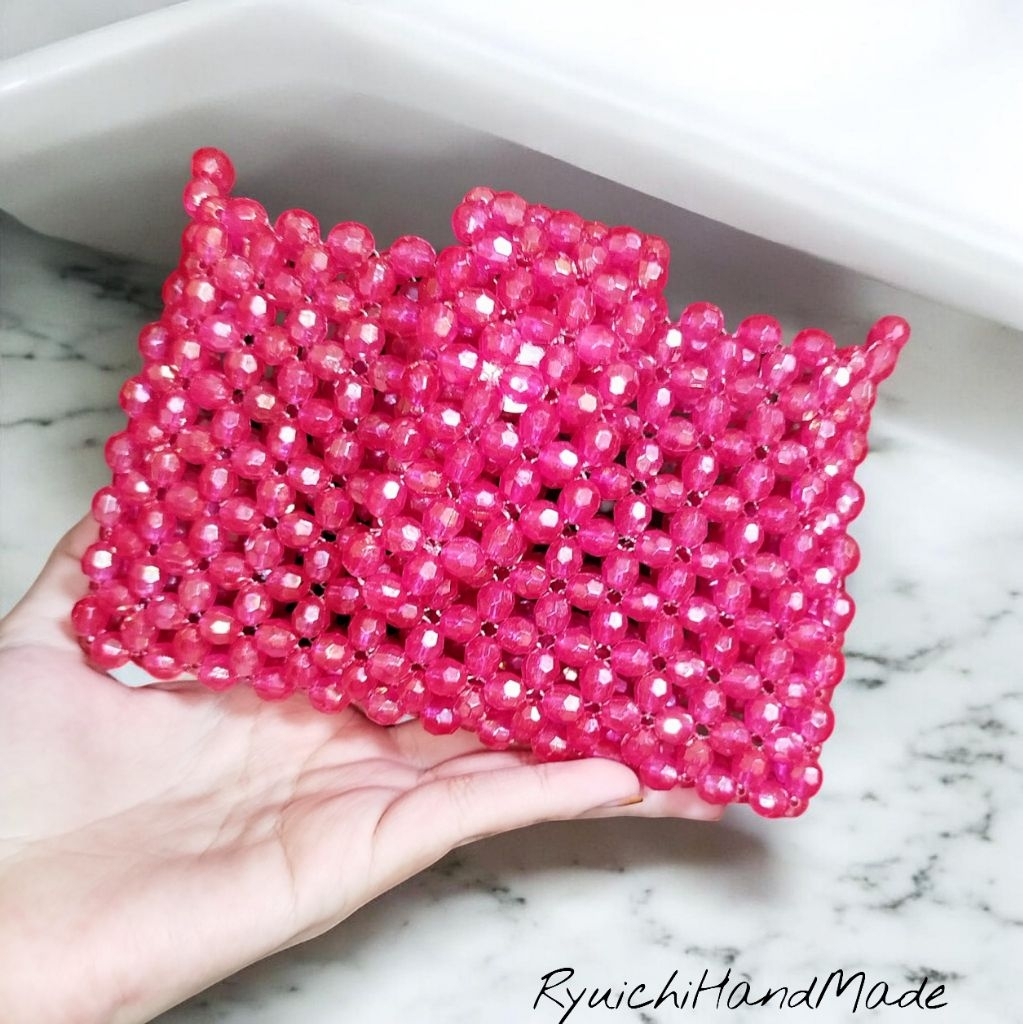 FreeMysterigif Tas manik crystal pink / tas manik fashion pink