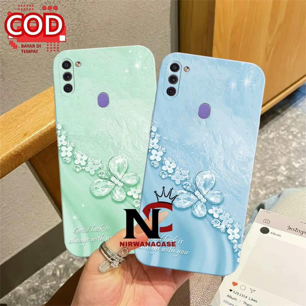 Case Hp Samsung A11 - Casing Samsung M11 Motif Bunga Pro Camera Lentur Fashion Case Cewek
