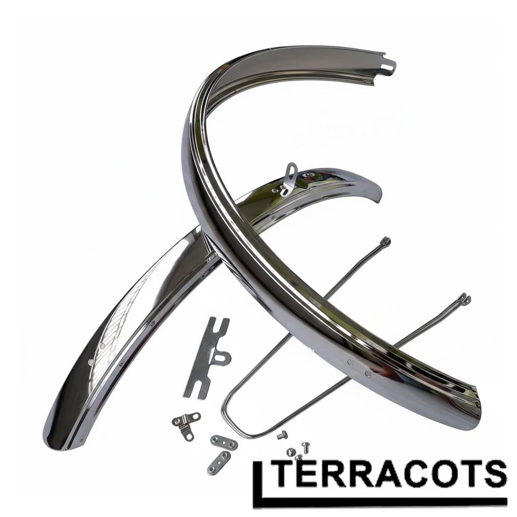 Spakbor Sepeda 26 Fullset Fender Chrome Besi Taiwan MTB Federal Citybike selebor Warna Stainless