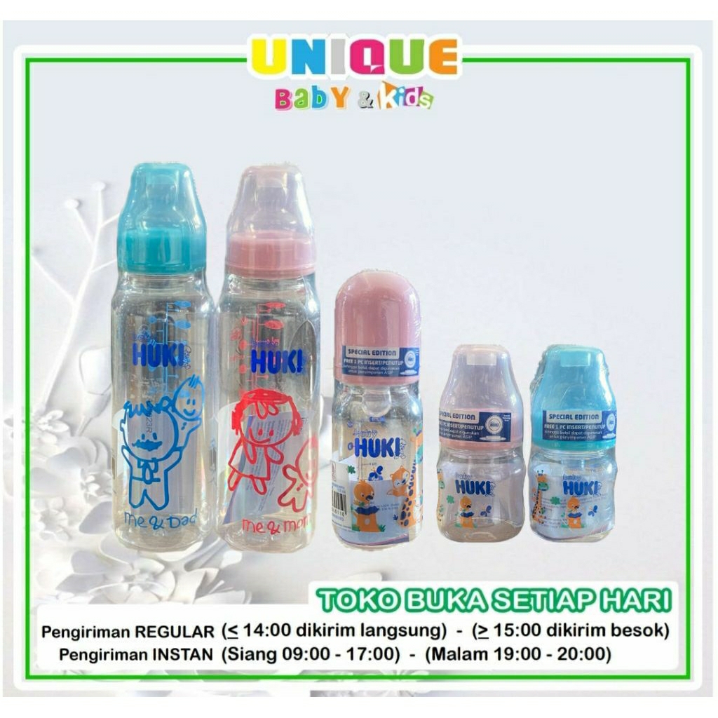 Huki Botol Dot Standart Susu Bayi Gepeng & Bulat 60ml-120ml-250ml