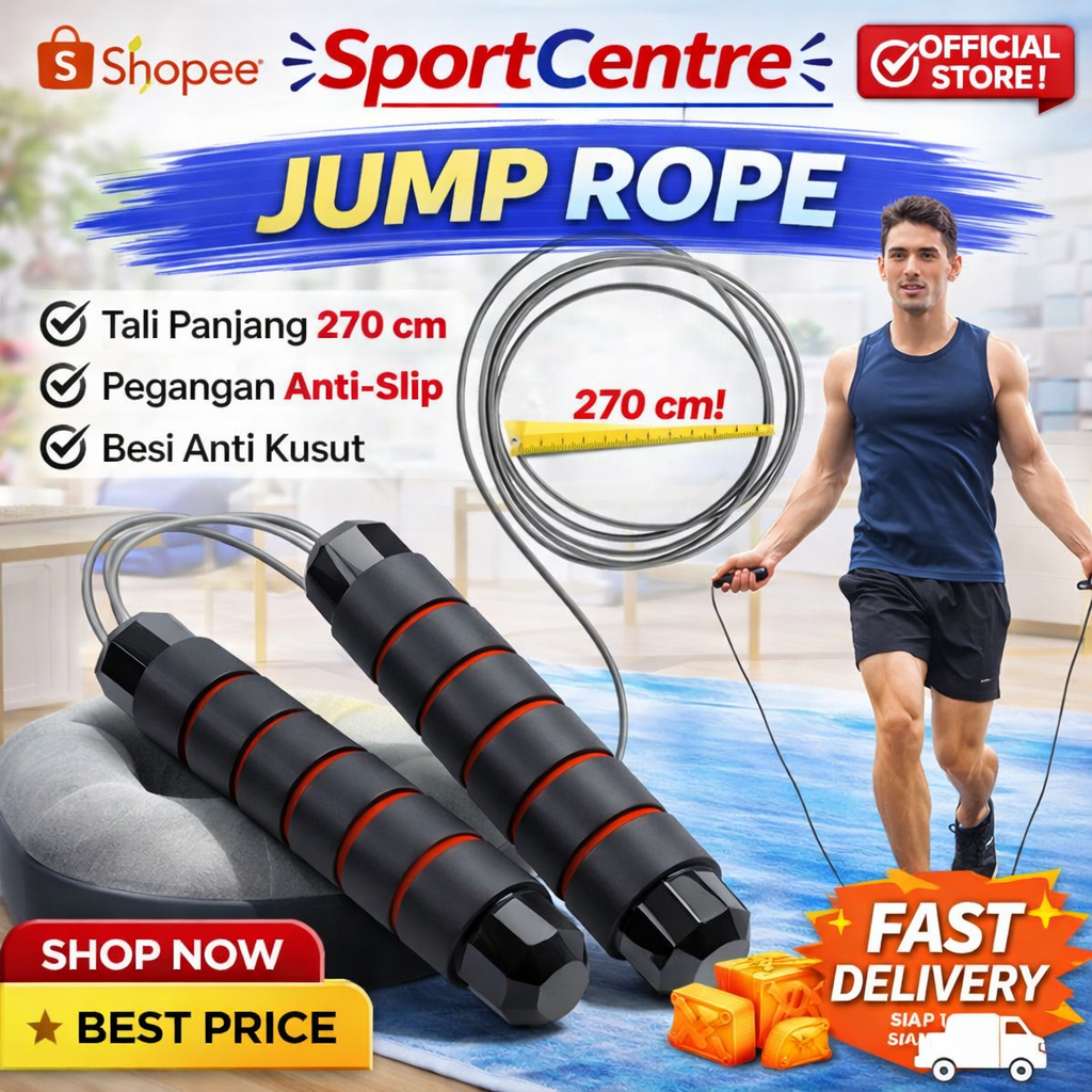 POTENCE JRP04 Skipping Olahraga | Skiping Olahraga Dewasa | Skiping | Skipping | Tali Skiping Olahra