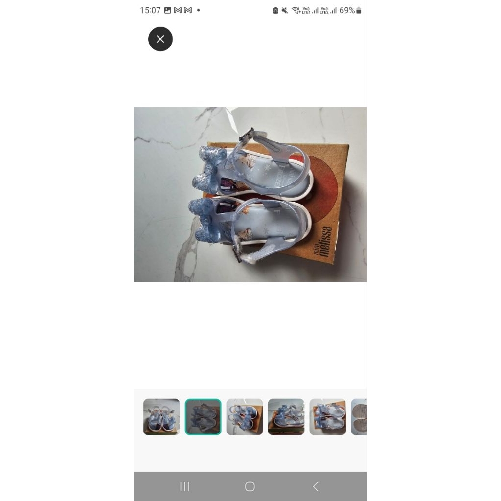 Mini Melissa Mar Sandal Frozen Glitter Silverauthentic