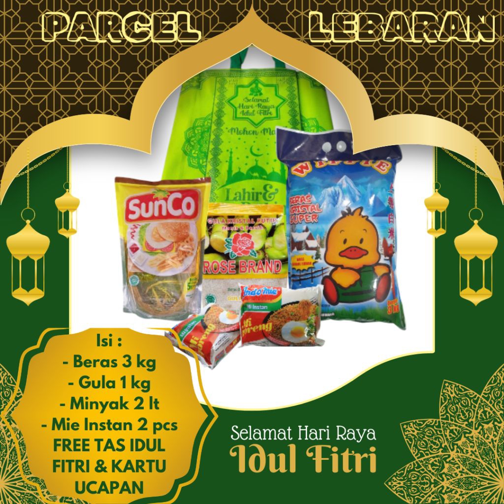 PARSEL SEMBAKO LENGKAP 7 KG FREE KARTU UCAPAN PARCEL HAMPERS THR HARI RAYA LEBARAN IDUL FITRI ZAKAT 