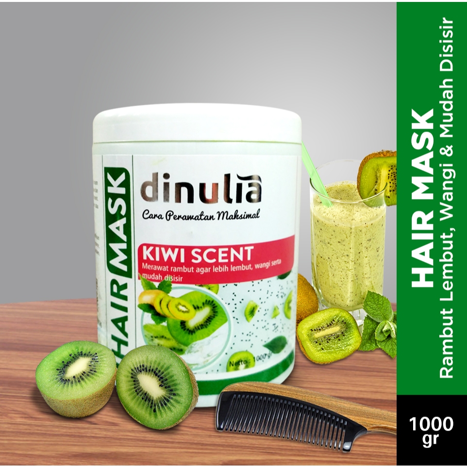 DINULIA Hair Mask aroma Kiwi Scent 1000gr, Halal - BPOM