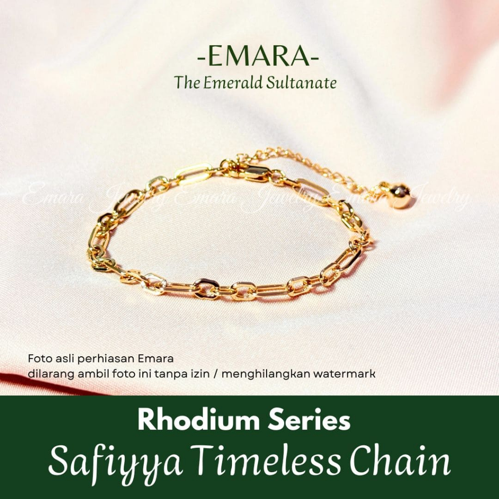 EMARA Gelang Rantai paperclip anti karat anti luntur 18K mirip emas asli