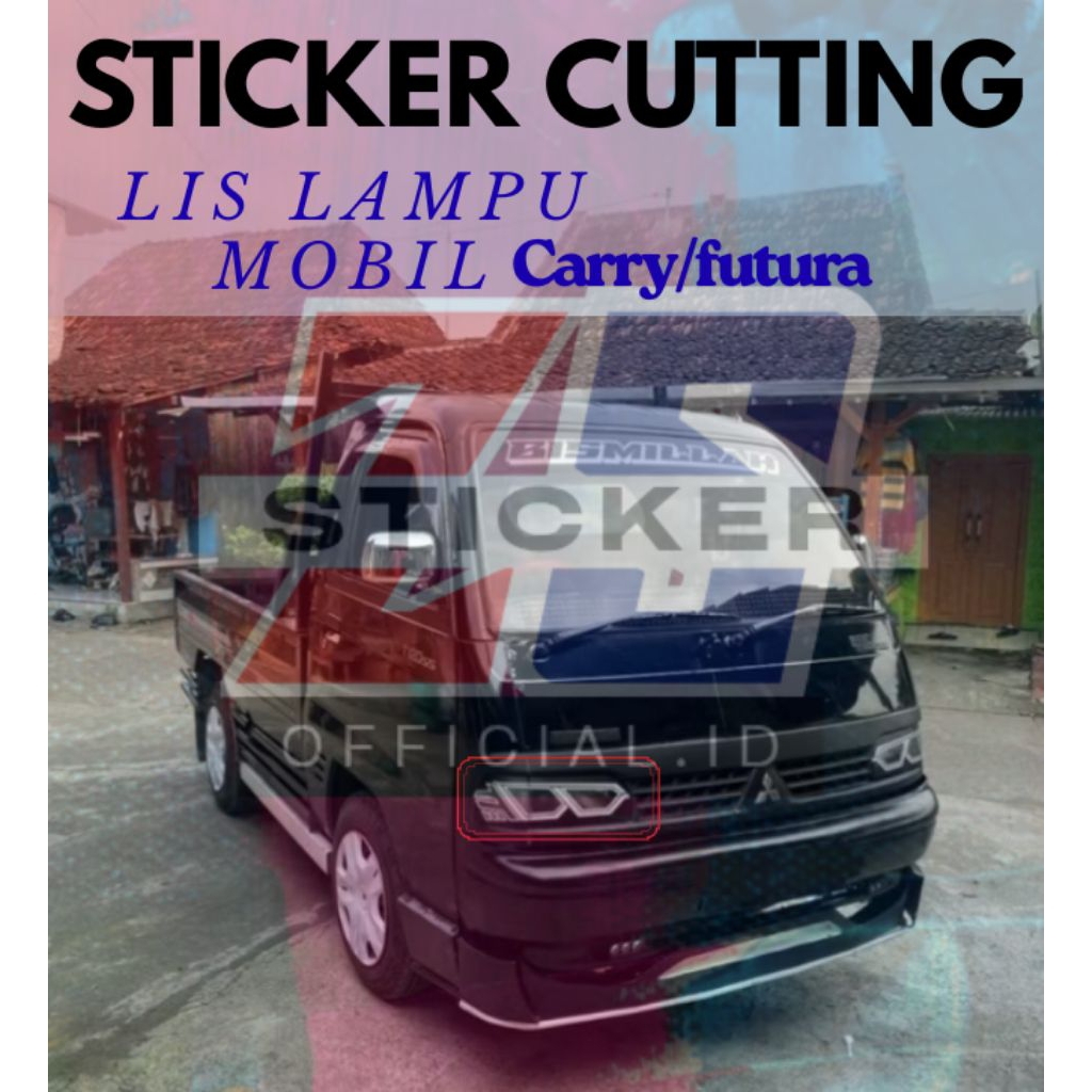 Cutting stiker Lis lampu depan mobil carry/futura