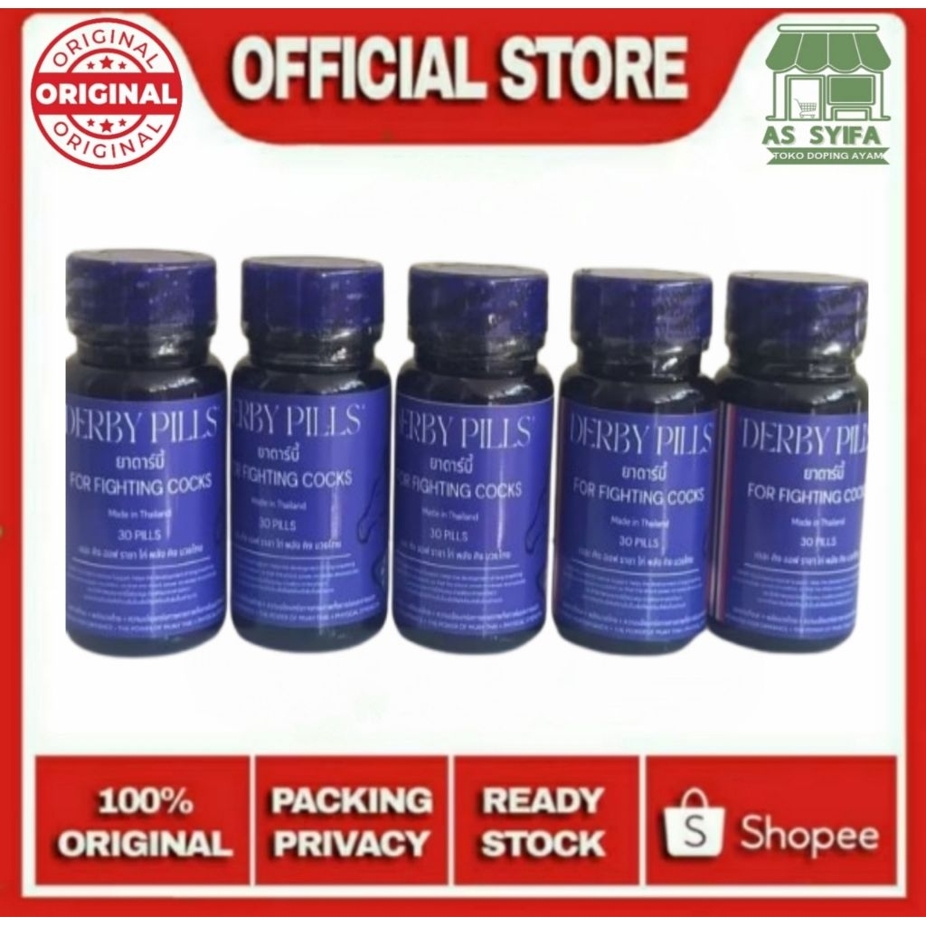 DERBY PILLS PAKET 5 BOTOL doping ayam aduan import Thailand original obat ayam, ayam laga, Taji ayam