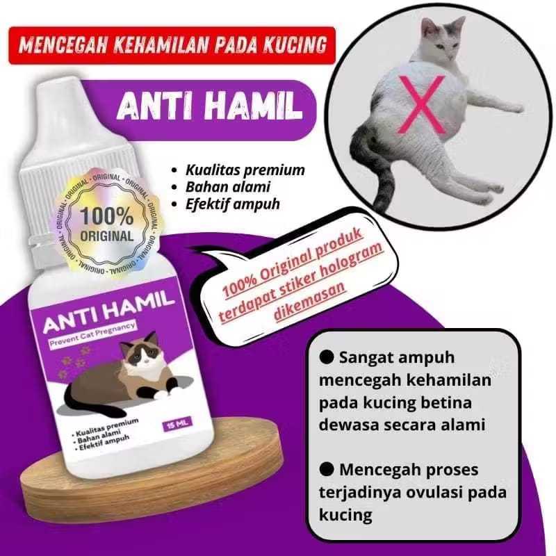 Obat Anti Hamil Kucing/Obat KB Kucing/Obat Untuk Mencegah Kehamilan Kucing 15ml