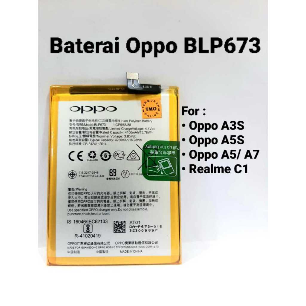 Baterai Tanam Oppo A3s Kualitas Ori 99%