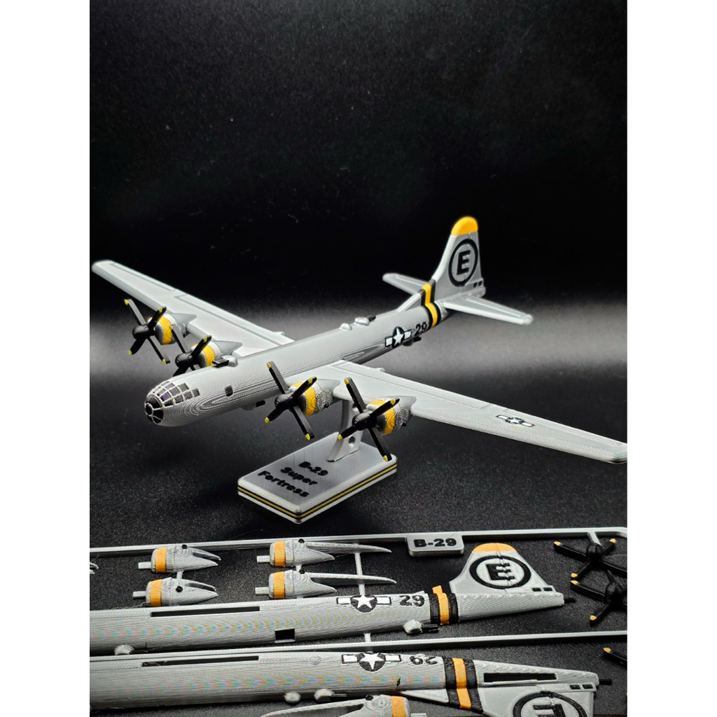 Miniatur Pesawat B-29 Superfortress Kit Card 3D Printed Puzzle Pesawat Bomber Mainan Rakit Edukasi P