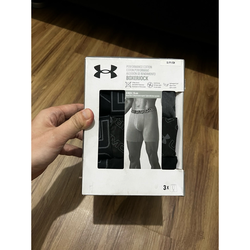 celana dalam boxer under armour 3pack 6inch