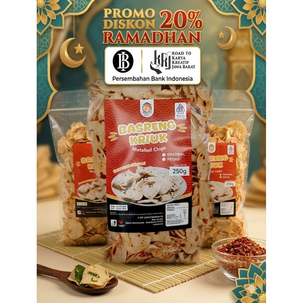 Basreng Kriuk Pedas Daun Jeruk kg keripik Bakso Khas Sukabumi
