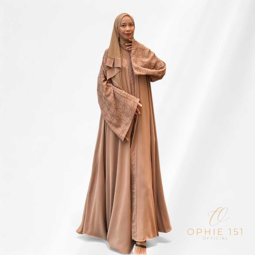 Abaya Jihan Ophie151 Set 3in1 Swarovski Hitam Muslim
