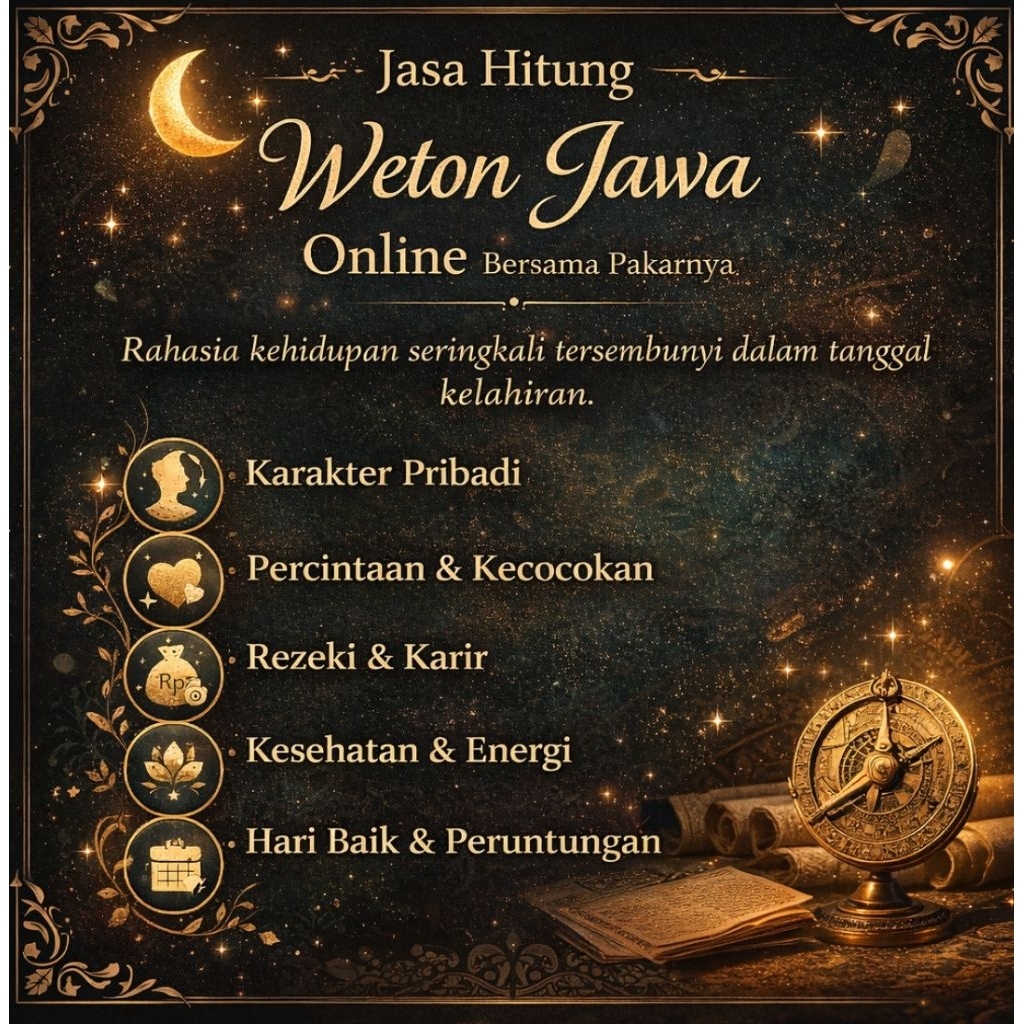 Jasa Hitung Weton Jawa Online Bersama Pakarnya (bahasa Indonesia dan Inggris) | Primbon Jawa, Analis