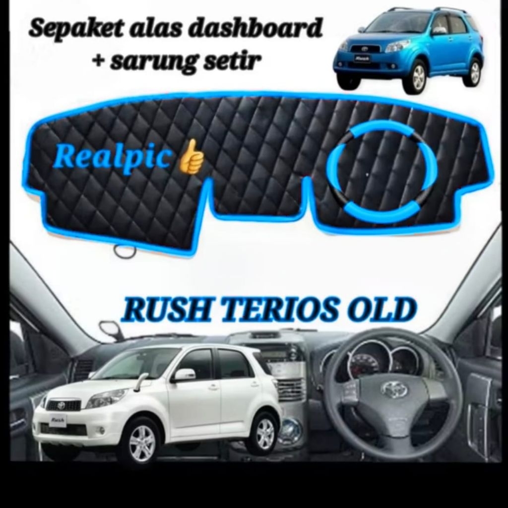 COD Cover Alas Pelindung Dashboard Mobil Rush dan Terios Lama Tahun 2007-2016 Sepaket Cover Stir
