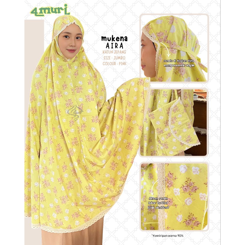 Mukena Aira Katun Jepang Ori Jumbo