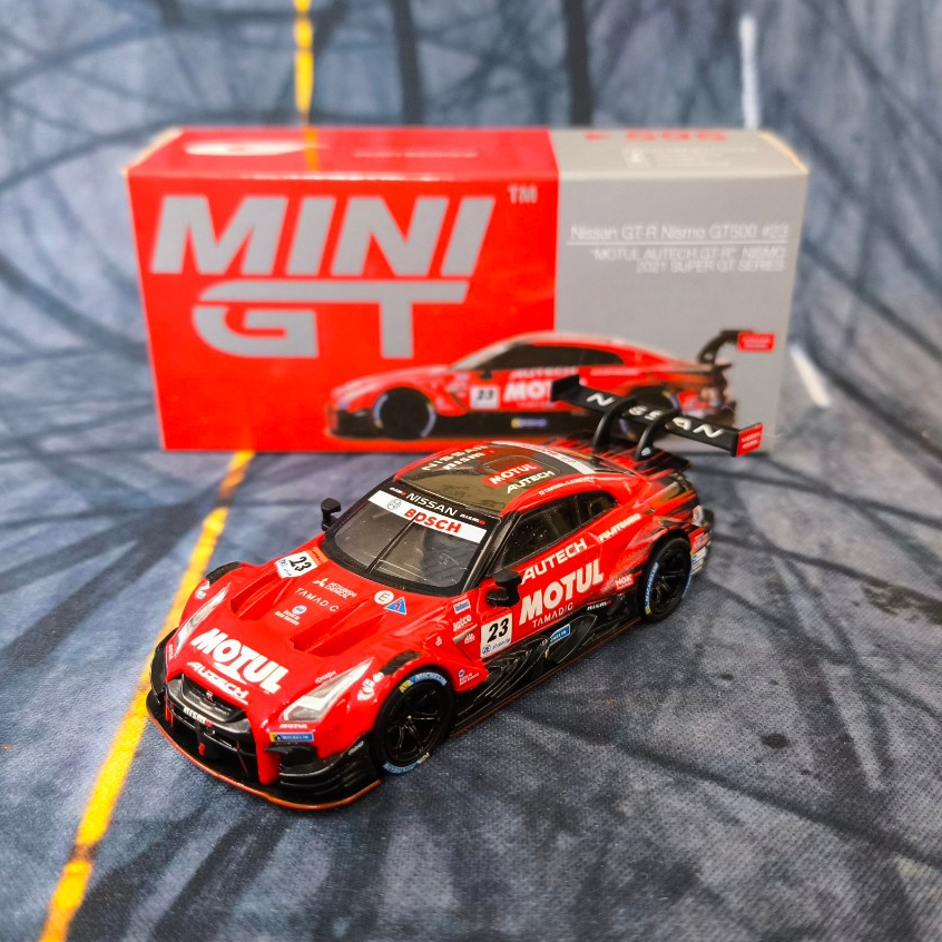 Mini GT 595 UNSEALED Nissan GTR Nismo GT500 #23 Motul Autech GTR Nismo 2021 Super GT Series