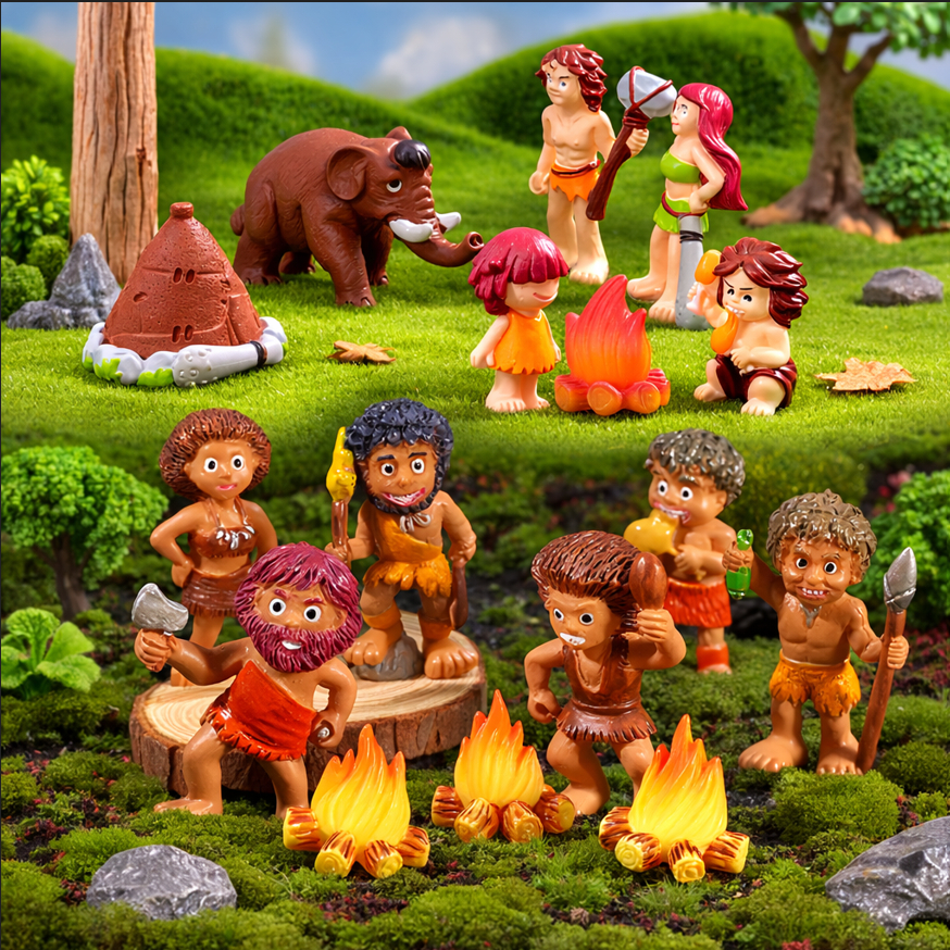 Miniatur Manusia Purba Prasejarah Skala 1:30 Dekorasi Diorama Maket  Paludarium Mainan Manusia Purba