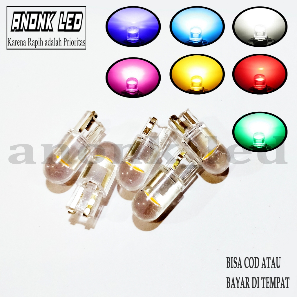 Lampu LED Speedometer Beat Karbu & Supra T10 Full Kaca Resin Transparan | Lampu LED Sein Senja T10