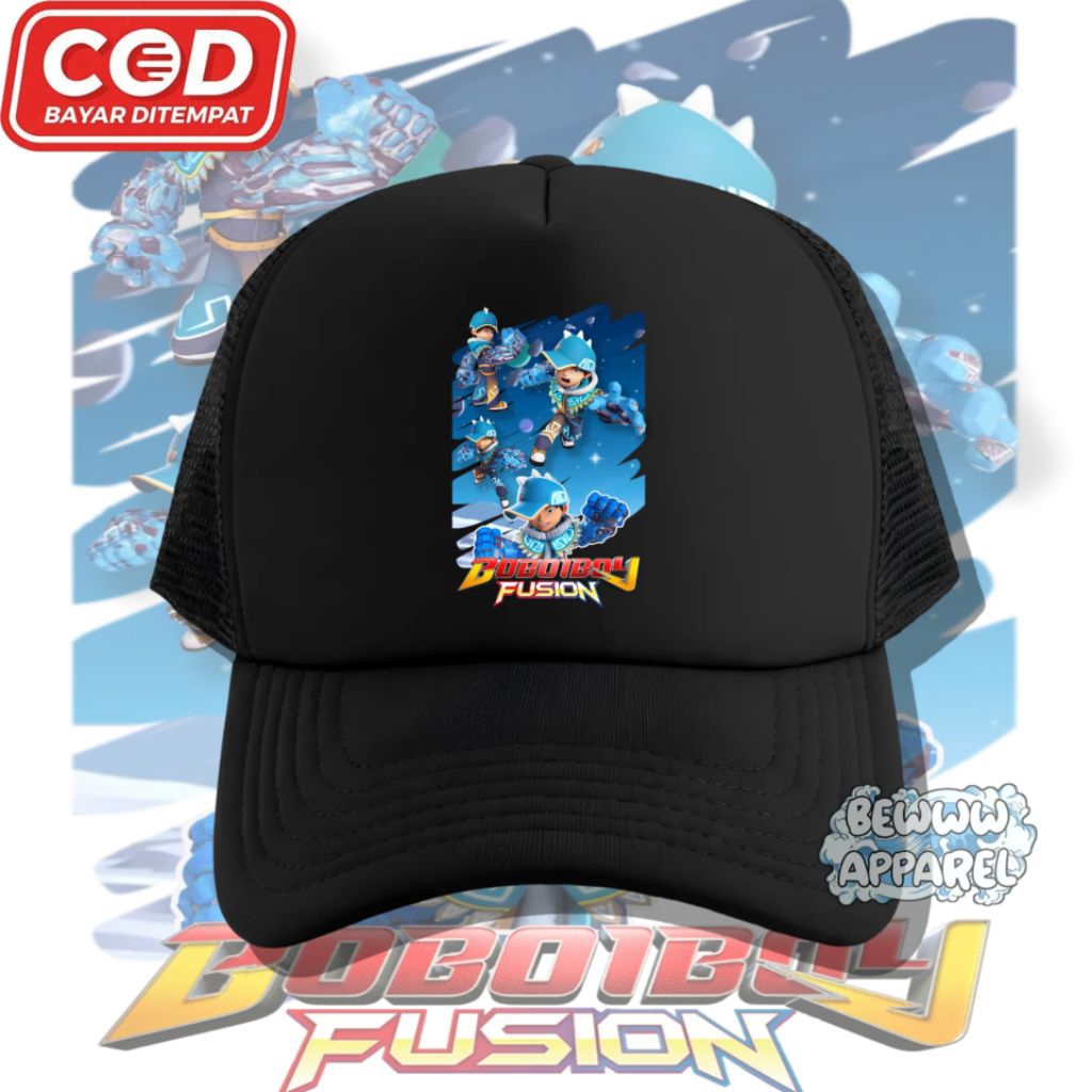 Topi Anak Trucker Boboiboy Fusion - Topi Jaring Anak Boboiboy Fusion