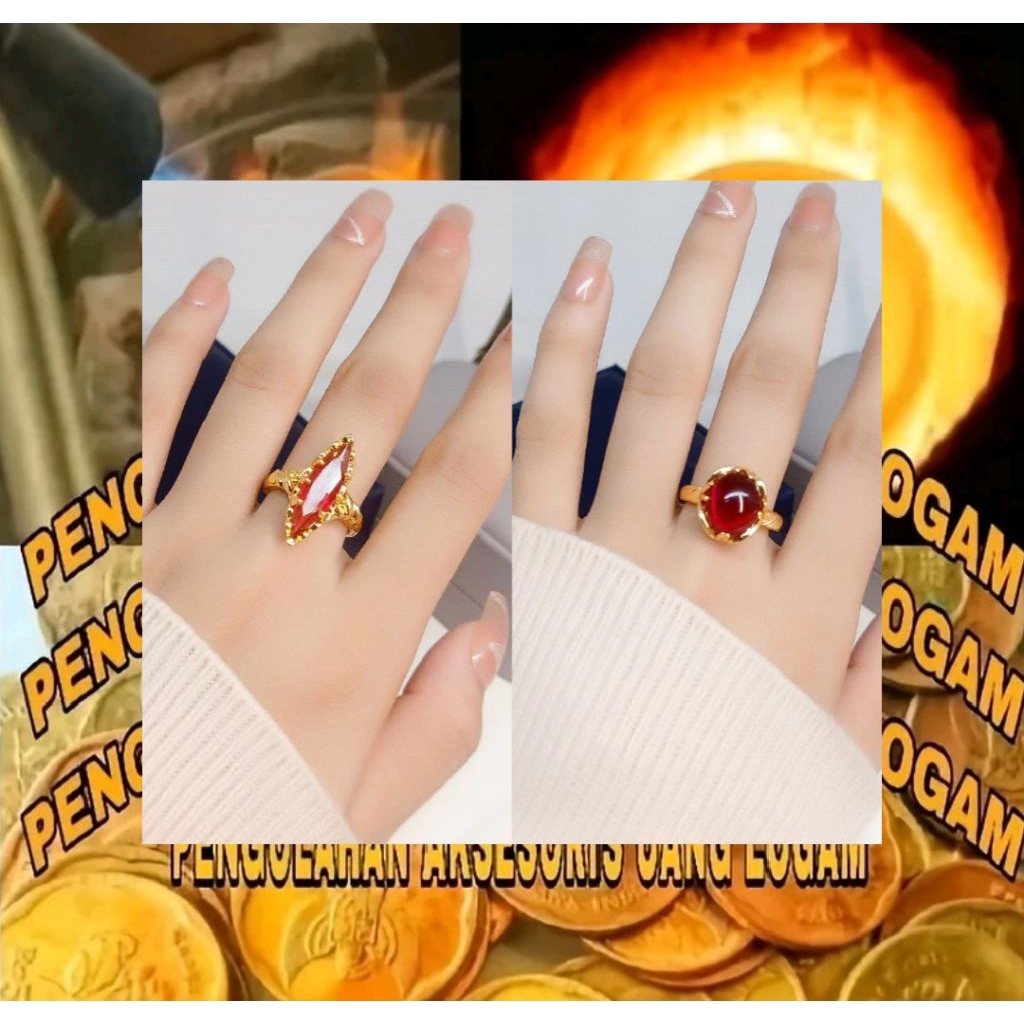 cincin batu merah  bahan koin logam91