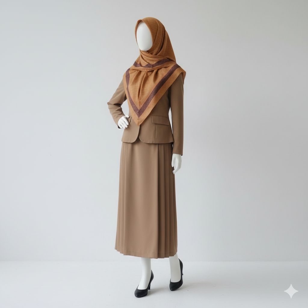 Hijab kerja - Mustard - ASN