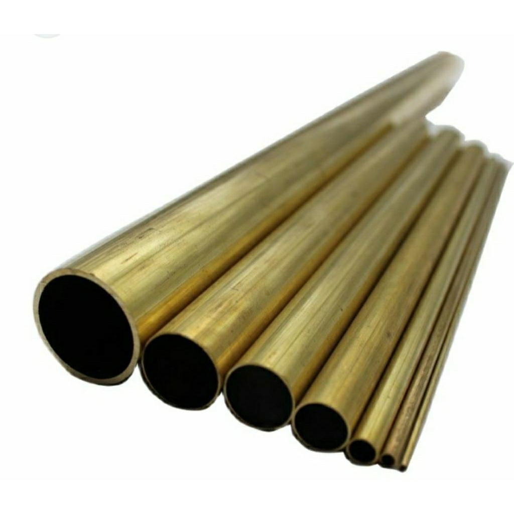 pipa kuningan diameter 2" inch x T. 1,5mm x P. 1000mm pipa asli kuningan