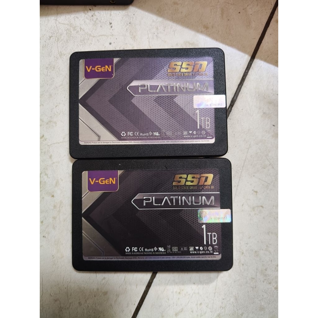 Ssd vgen 1tb sata. bekas. masih garansi resmi 2th lbh