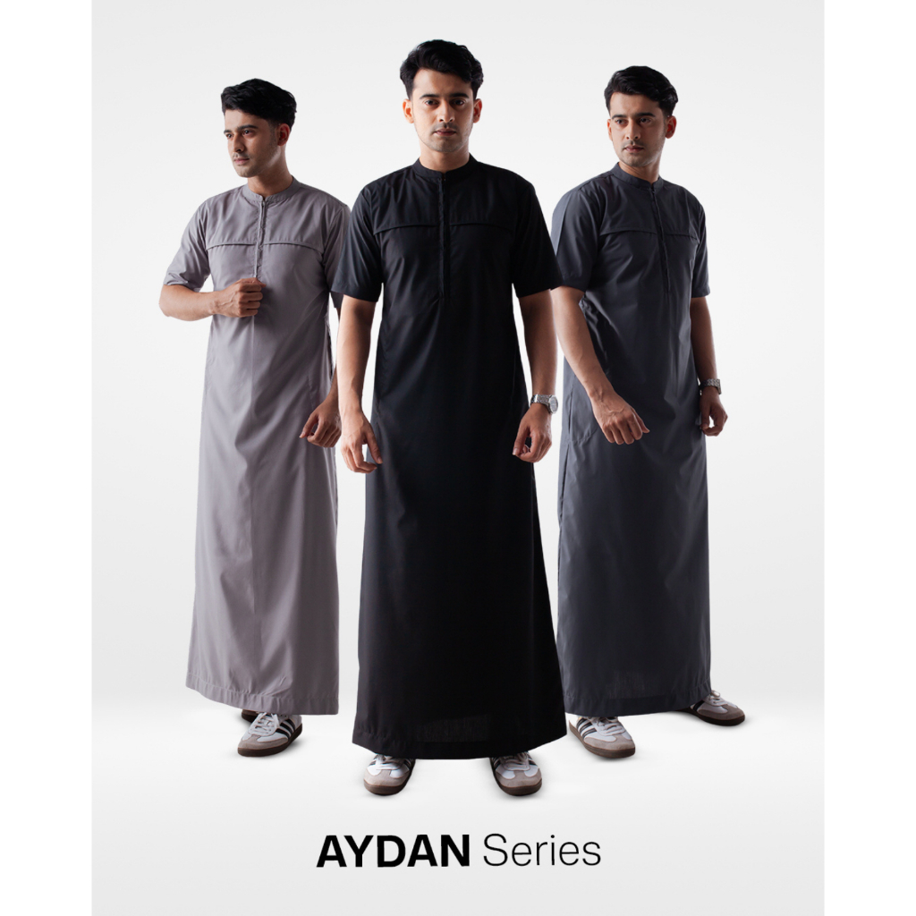 Sarimbit Studio - Jubah Thobe Saudi Pria Aydan Series Warna Putih BY HURIM