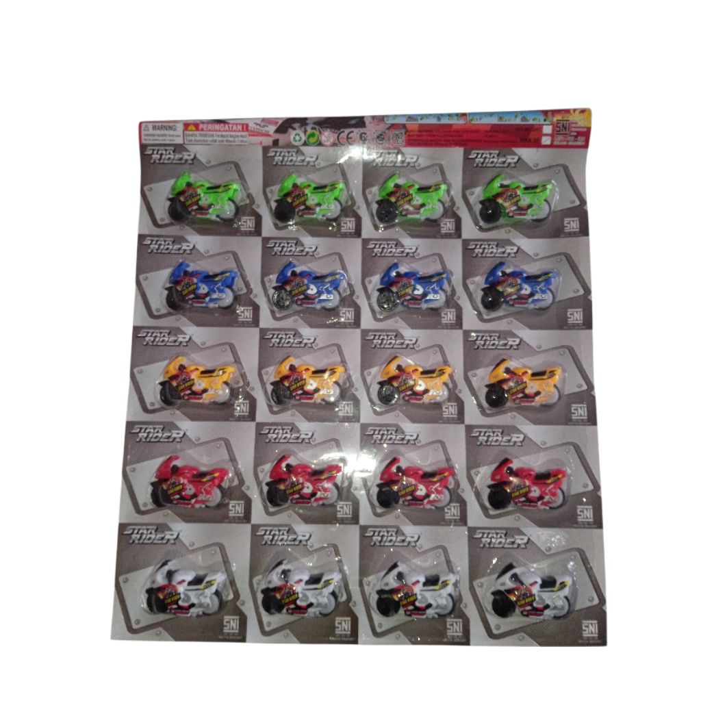 mainan motor balap miniatur yang dikenal sebagai Star Rider Moto GP Mini atau sering disebut Motor S