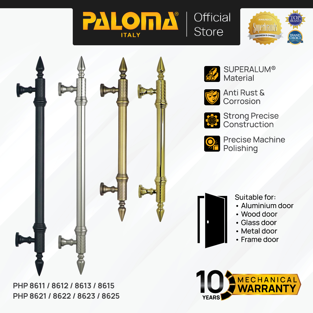 PALOMA Gagang Tarikan Pintu Door Pull Handle Superalum Gold Emas Black Hitam Antique Antik Grey Abu 