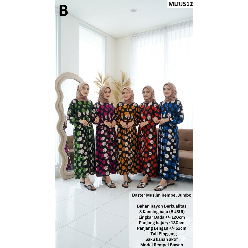 [ MLRJ ] GROSIR DASTER MUSLIM REMPEL JUMBO / DASTER RAYON / DASTER ADEM / DASTER BUSUI / DASTER REMA