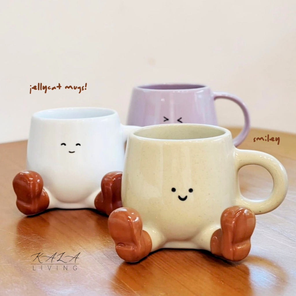 KALA TRIPL MUG | GELAS SMILE KERAMIK | GELAS COFFEE LATTE | KERAMIK UNIK