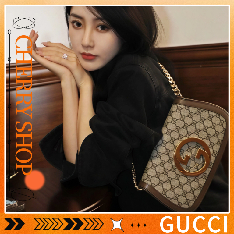 100% authentic Gucci Round Interlocking Double G Shoulder Bag Tas Rantai/Tas Bahu