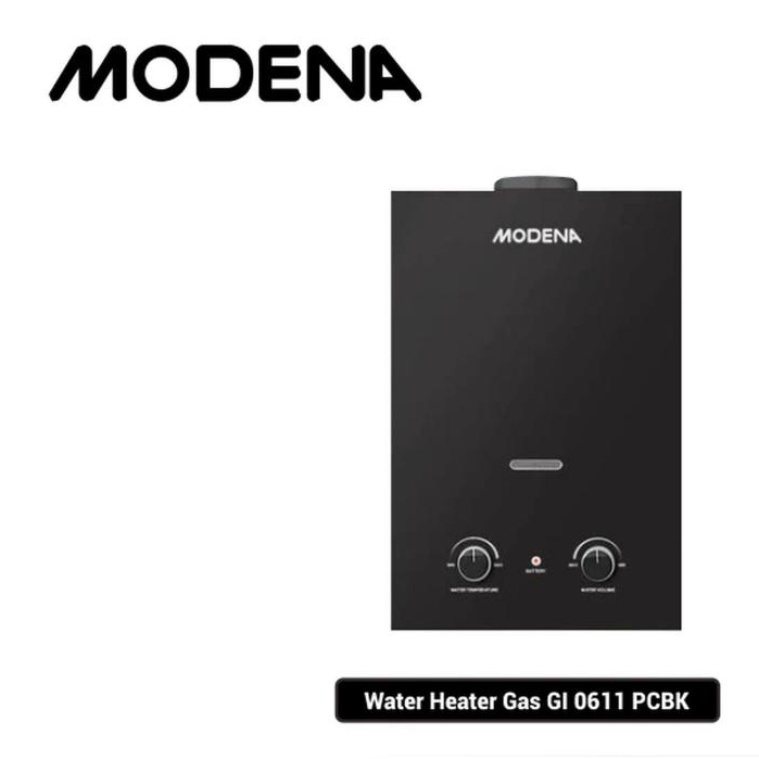 MOdena Water Heater Gas Modena GI 0611 PCBK Black Pemanas Air Gas Modena 6L