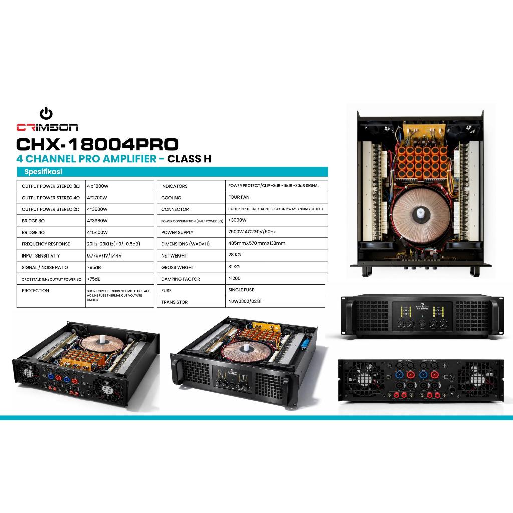 Amplifier Crimson CHX 18004PRO / CHX18004PRO class H 4 channel