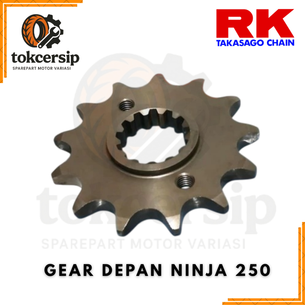 RK GEAR GIR GER DEPAN NINJA250 Karbu Ninja 250 Fi Z250 R25 MT25 TEBAL 520 ORIGINAL