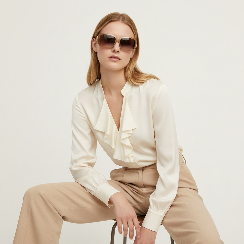 Kacamata Fendi Roma Selleria Handmade Creamy Sunglasses Hitam Besar Wanita Cewek Perempuan Anti UV