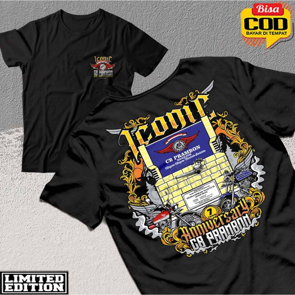 KAOS CB PRAMBON/kaos ICONIC cb Nganjuk/kaos anniversary cb prambon/kaos cb anti tobat /kaos cb Nganj