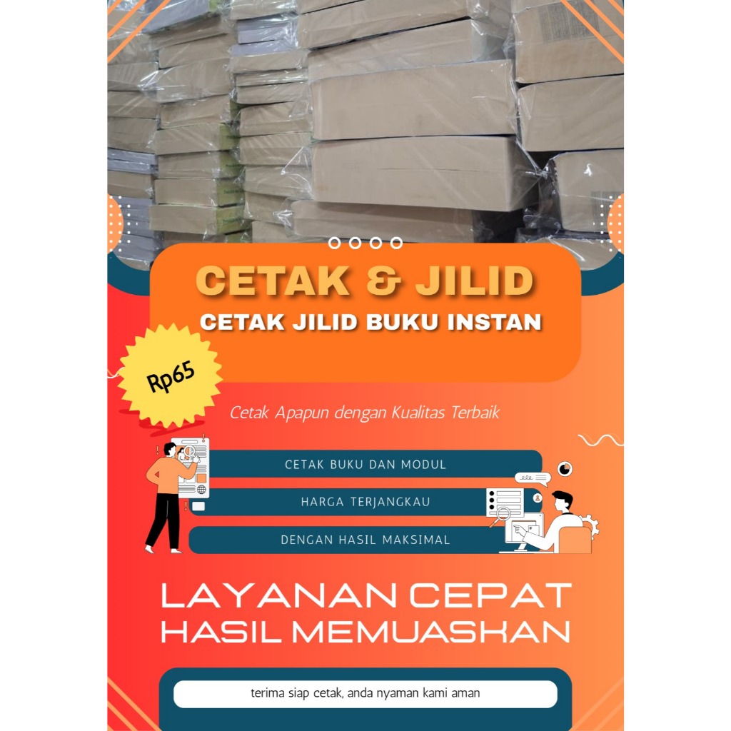 Jasa Cetak dan jasa print buku A4 HVS/Bookpaper, modul, & PDF | Cetak Hitam Putih/warna (Bolak - Bal